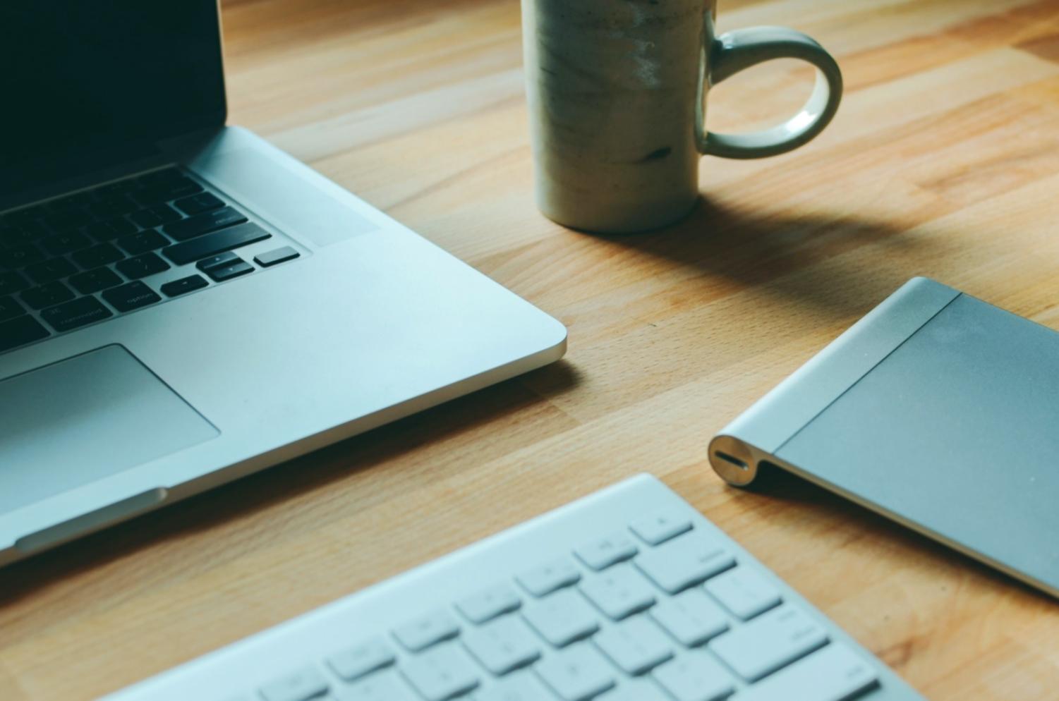 Network troubleshooting workspace with diagnostic tools and equipment